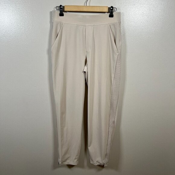 Athleta Brooklyn Ankle Pants Size 4 Beige Active Travel Commute Athleisure Comfy - Picture 1 of 11